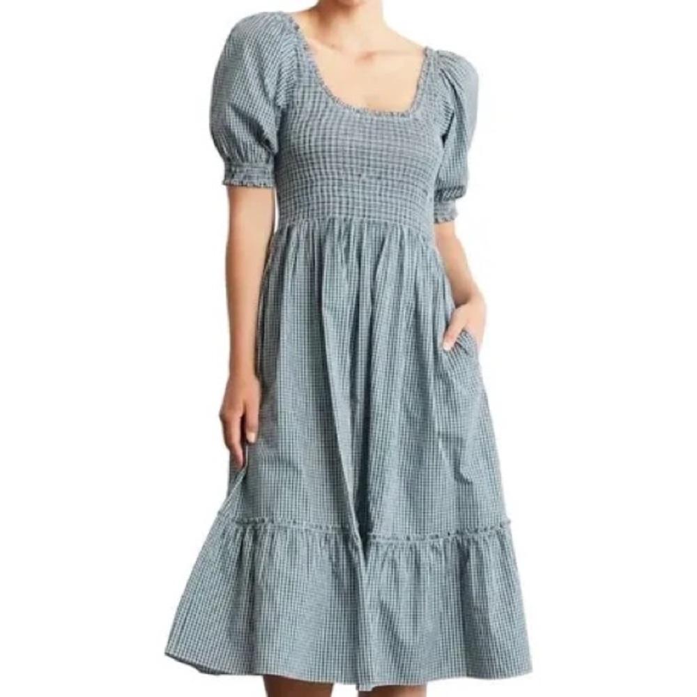 Hill House Women’s Louisa Nap Dress in emerald Gingham